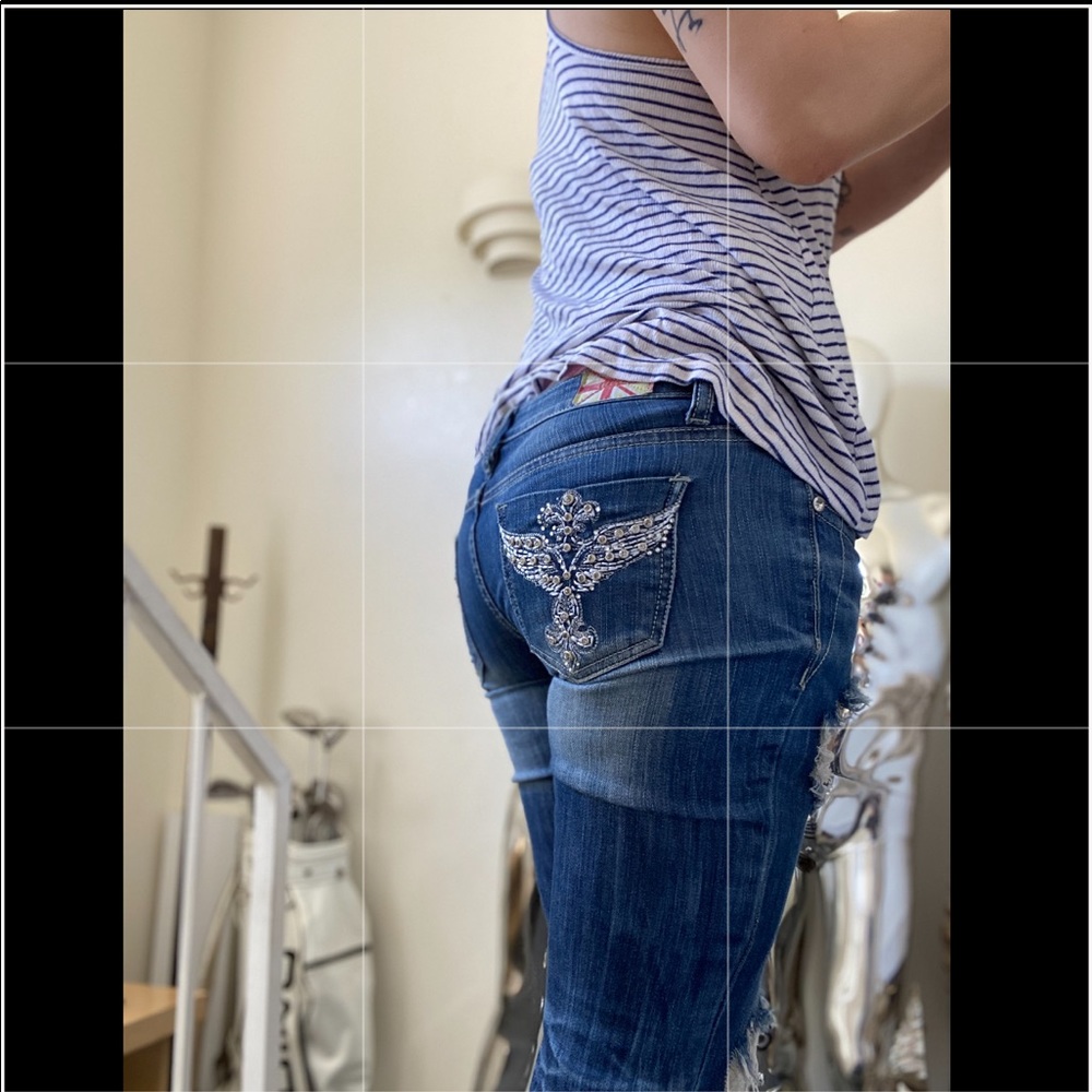 👖 Jeans Low waisted Ripped Bling - Picture 14 of 14